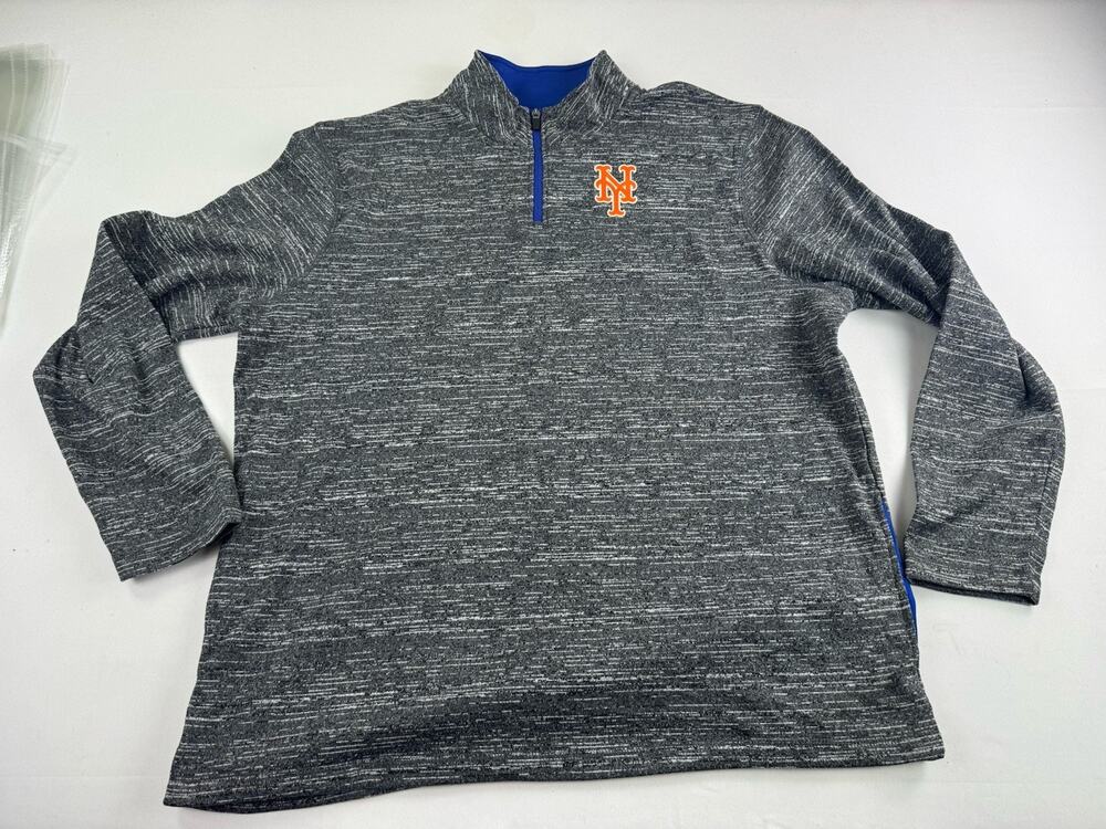 New York Mets Majestic Men’s 2XL Gray 1/4 Zip Pullover MLB